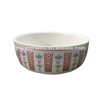 Factory Price Porcelain New Bone Classic Arabic Personalized Large 9inch Ceramic Bowl